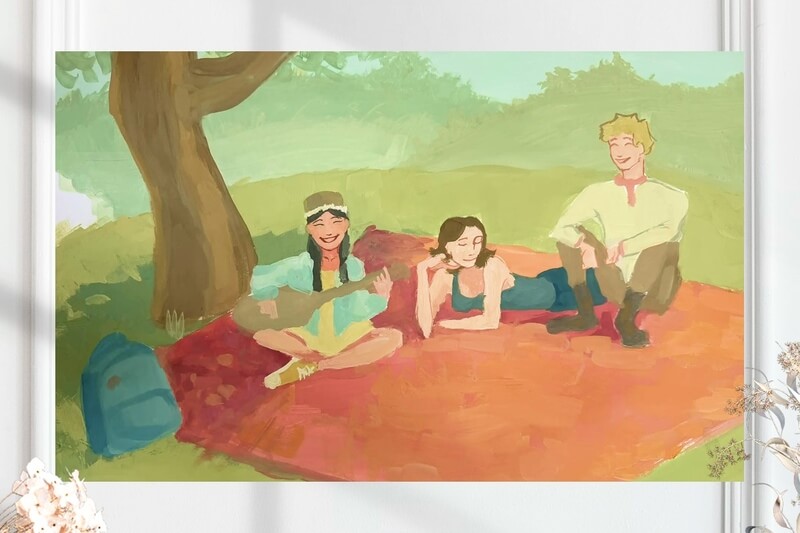 На природе (размер 27х42см.)