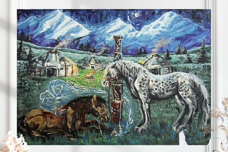 Ночь в горах (размер 29х41см.)