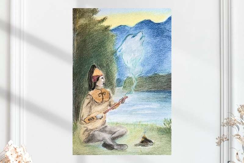 Шаман - волк(размер 29х42)