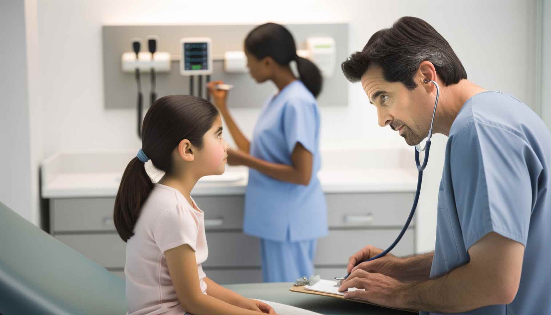 Осмотр больного ребенка